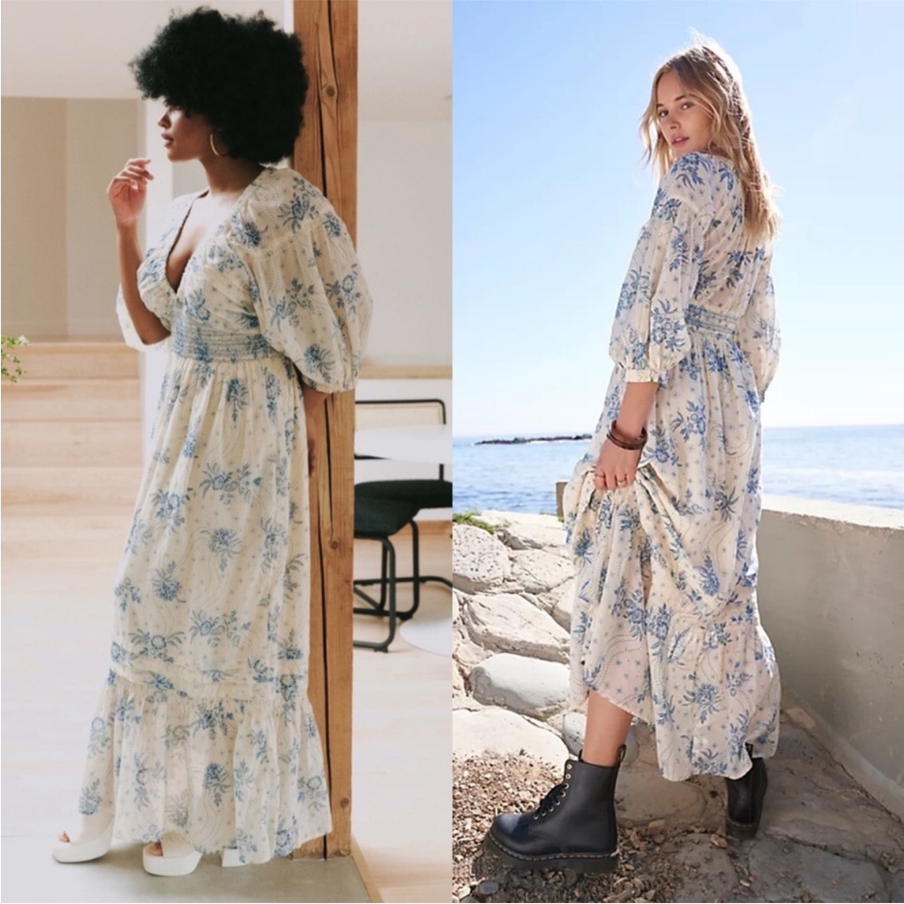 Free People Golden Hour Maxi Dress Tea Combo